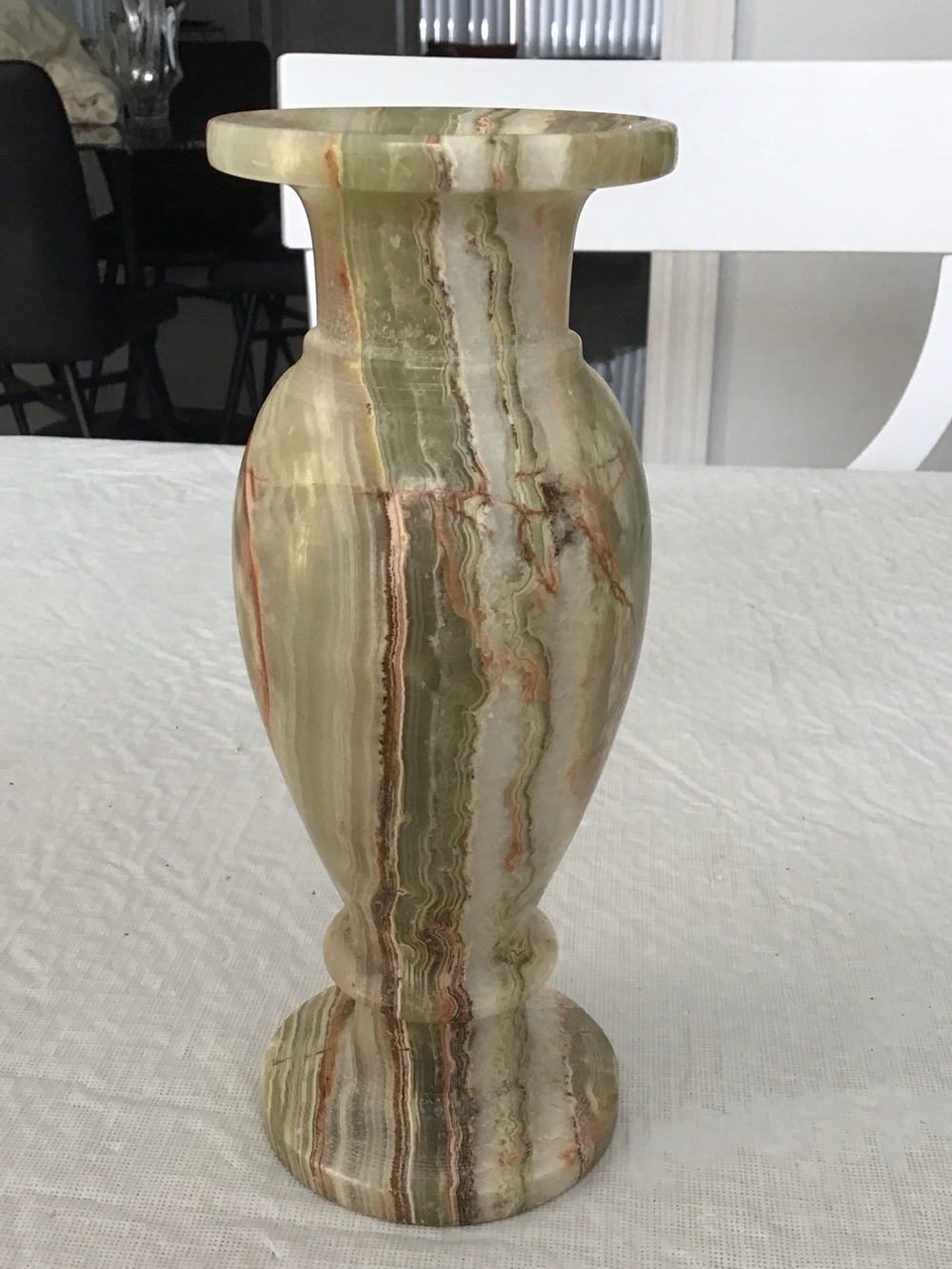 Handcrafted Green Onyx Decorative Vase -#60